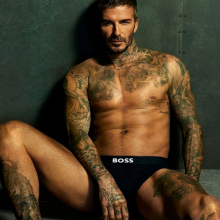 David Beckham posed in BOSS One underwear by Hugo Boss