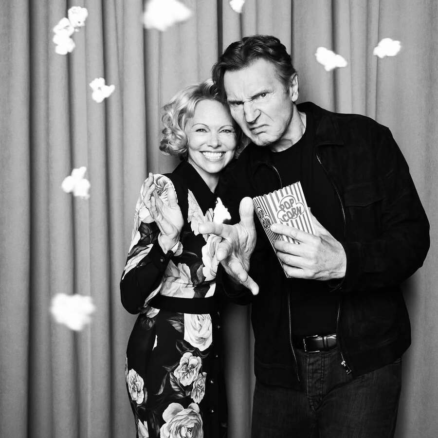 Pamela Anderson and Liam Neeson - a romance no one expected but everyone loved